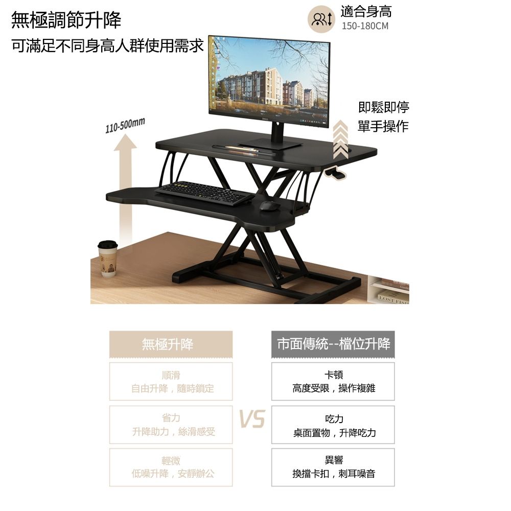 桌上型氣壓升降桌 2
