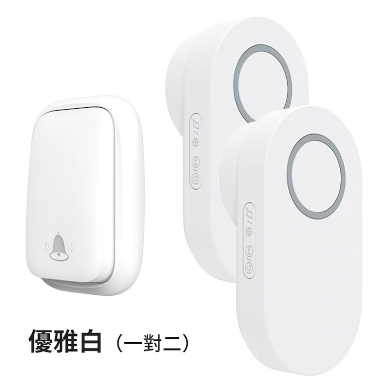 一對二 智慧家用遠距離自發電無線門鈴-經典方款 2