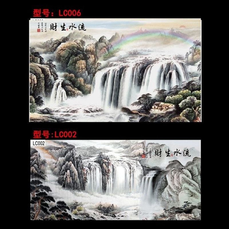 國畫山水魚缸貼紙 1