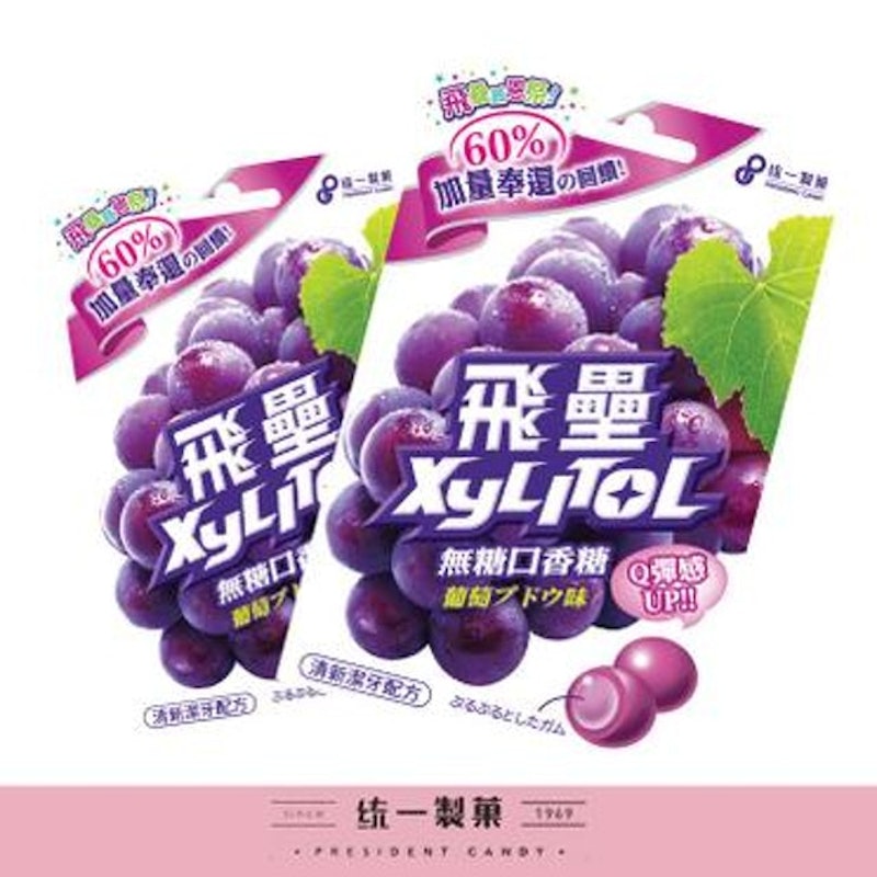 6. 統一製菓 飛壘無糖口香糖 葡萄口味/12包 1