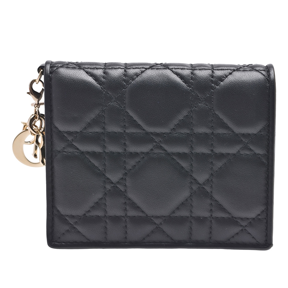 Lady Dior 藤格紋小羊皮短夾 1