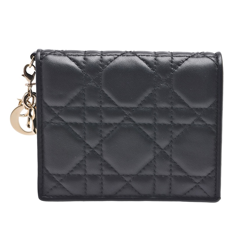 Lady Dior 藤格紋小羊皮短夾 1