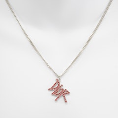 Shawn Stussy LOGO 銀紅吊墜項鍊