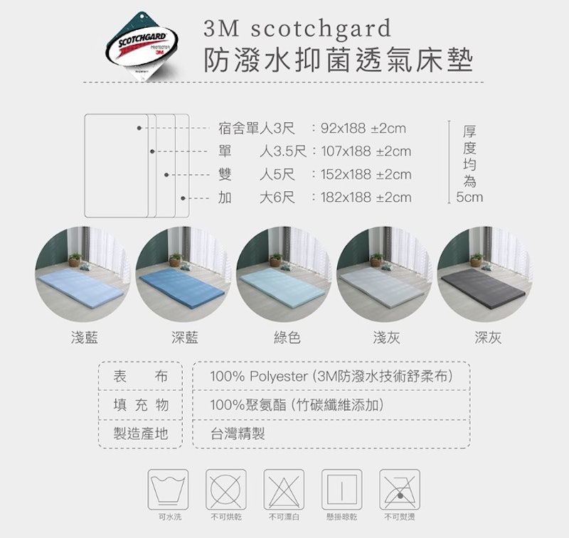 3M 防潑水記憶折疊床墊 2