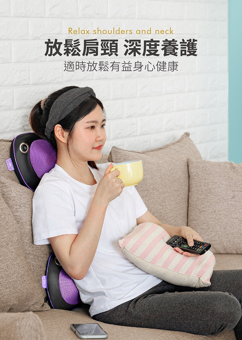 有線款頸肩揉捏溫熱按摩枕 2