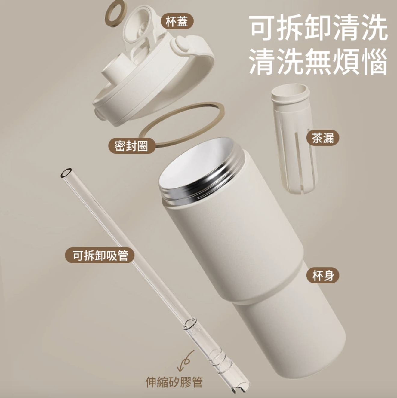 大容量陶瓷內膽保溫杯 2