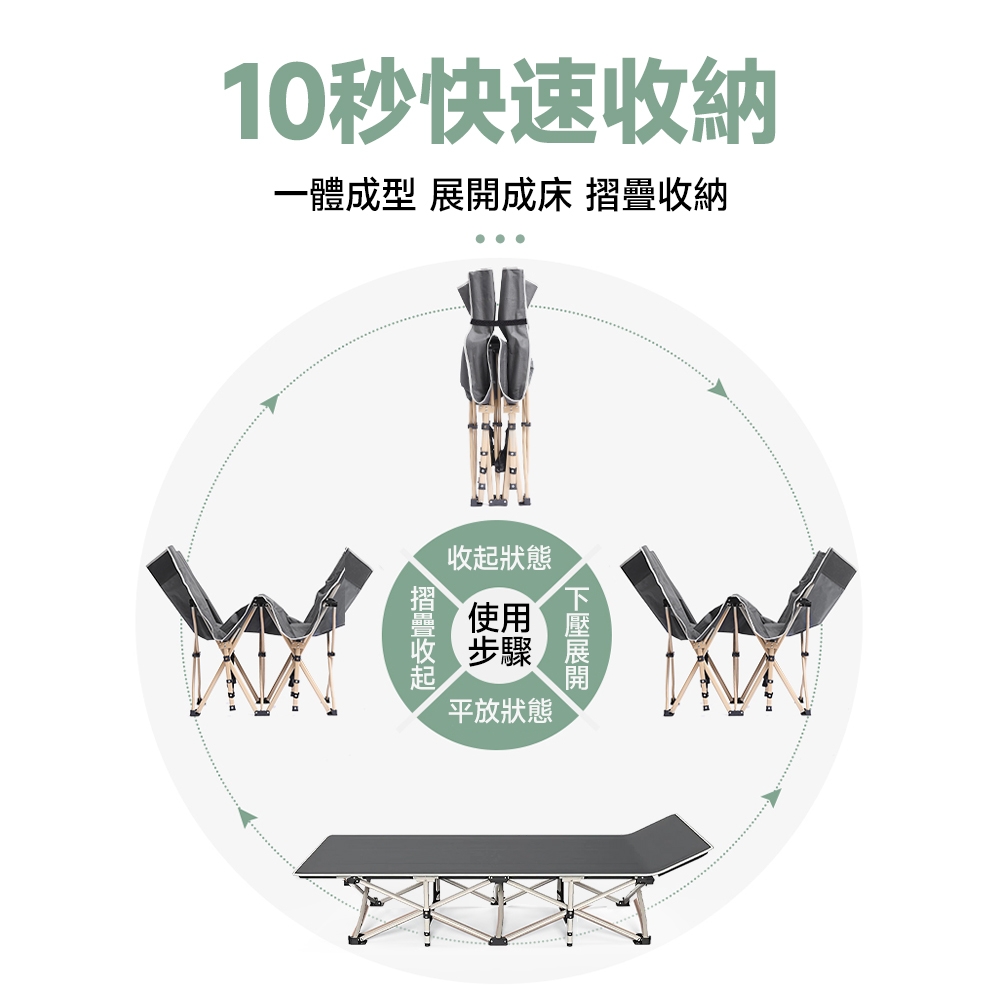10腳便攜型摺疊躺椅 2