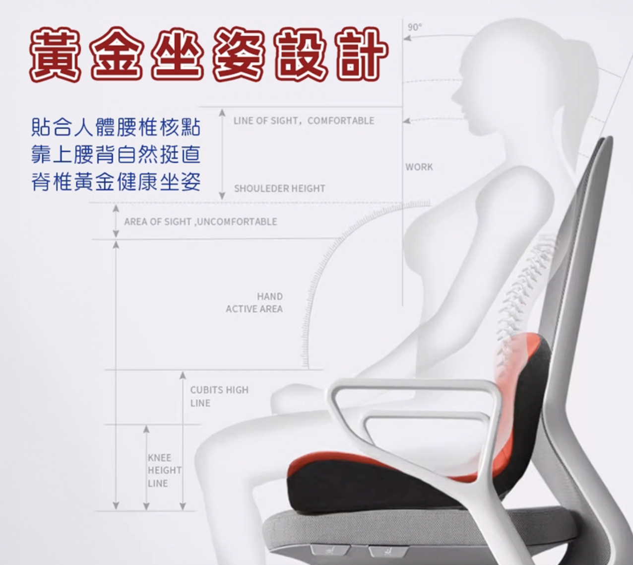 記憶棉辦公椅靠墊 2