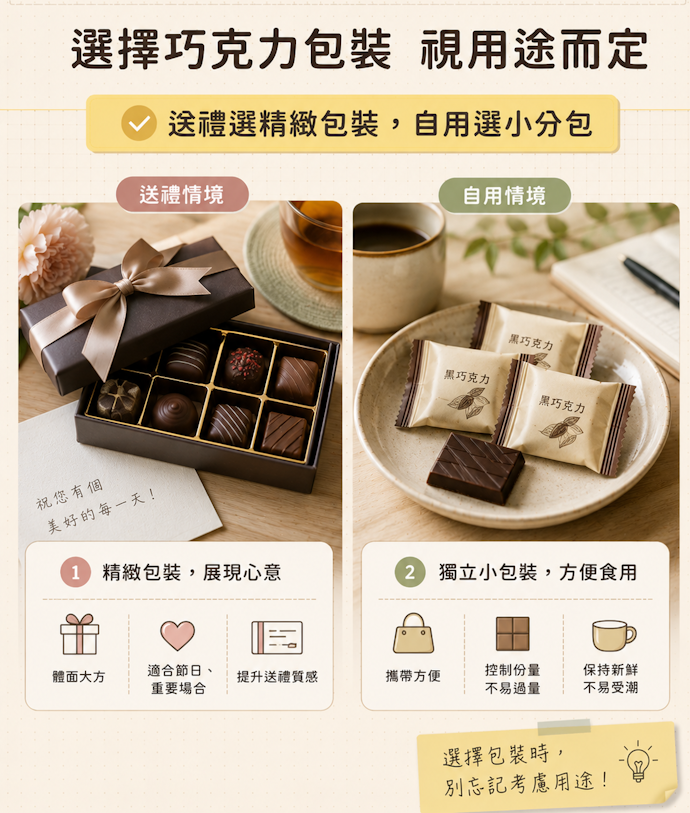 送禮可注重包裝質感,自用則以獨立小包裝為佳