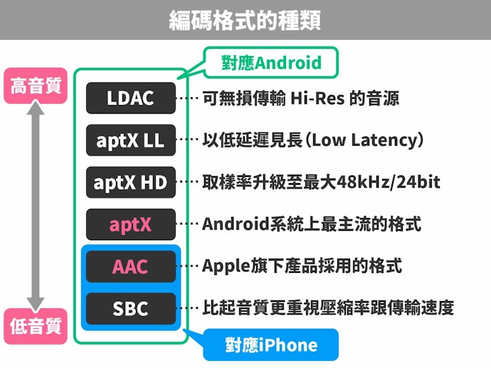 確認可支援的音訊編碼