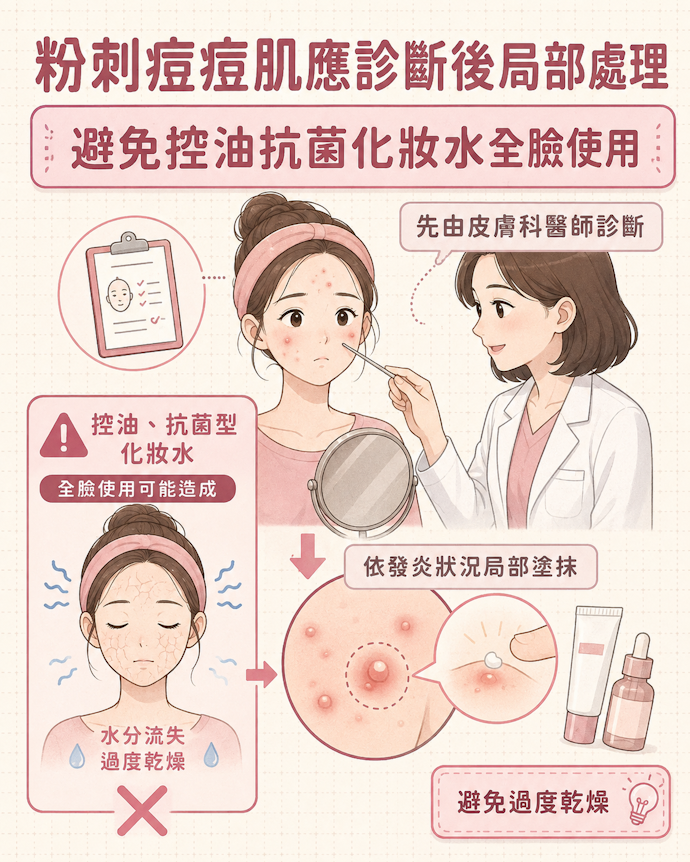 粉刺痘痘肌以局部處理為保養重點