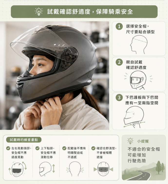 尺寸必須貼合頭型,能親自試戴最理想