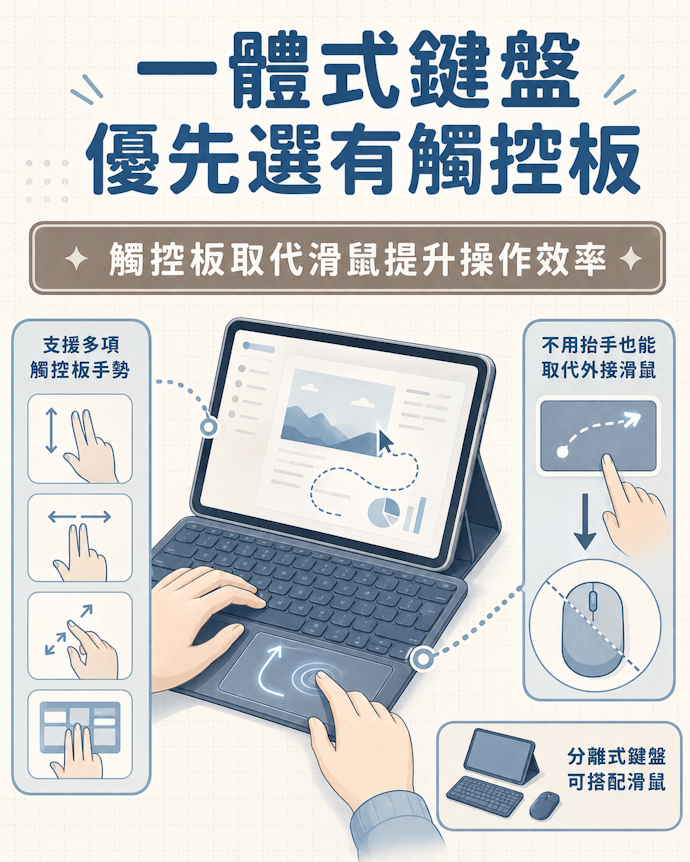 ㄧ體式優先選擇有觸控板款式