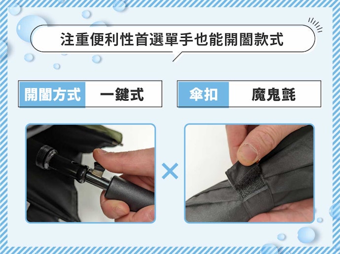重視便利度即挑選可自動開闔的傘