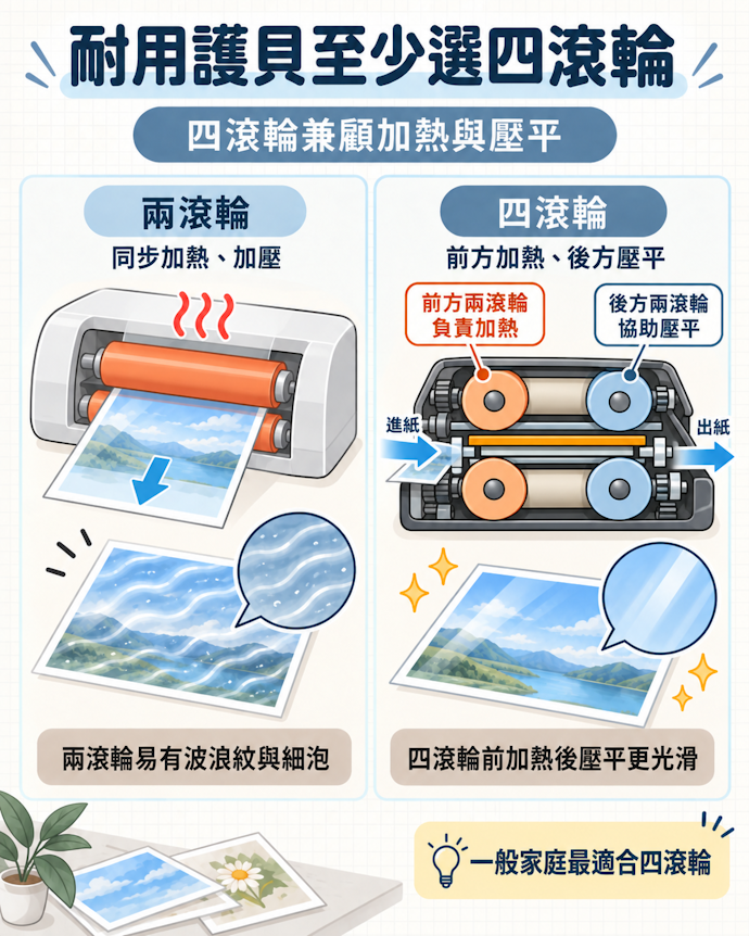 若對成品耐久度有要求,滾輪數量至少要有4支
