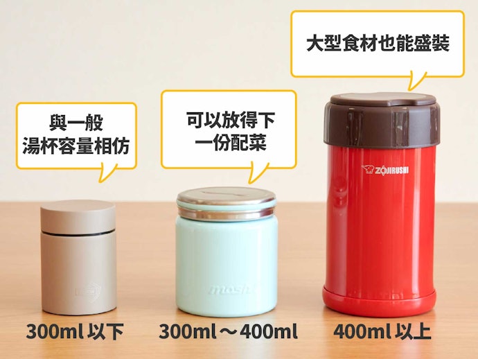 以帶便當為主要需求,容量選擇350~400mL