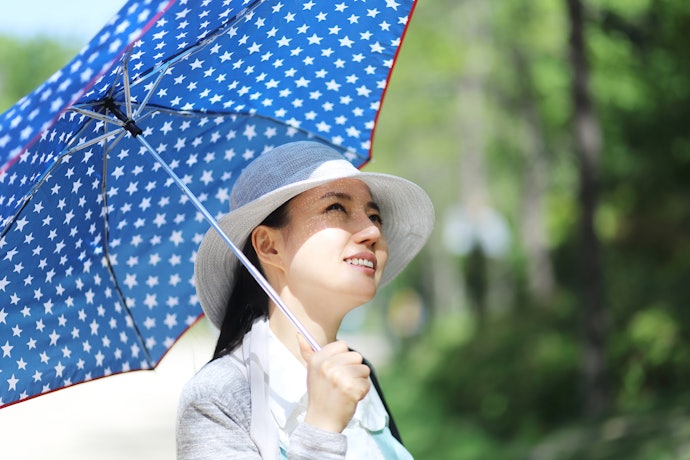 兼作陽傘要防曬係數UPF50以上搭配涼感功能