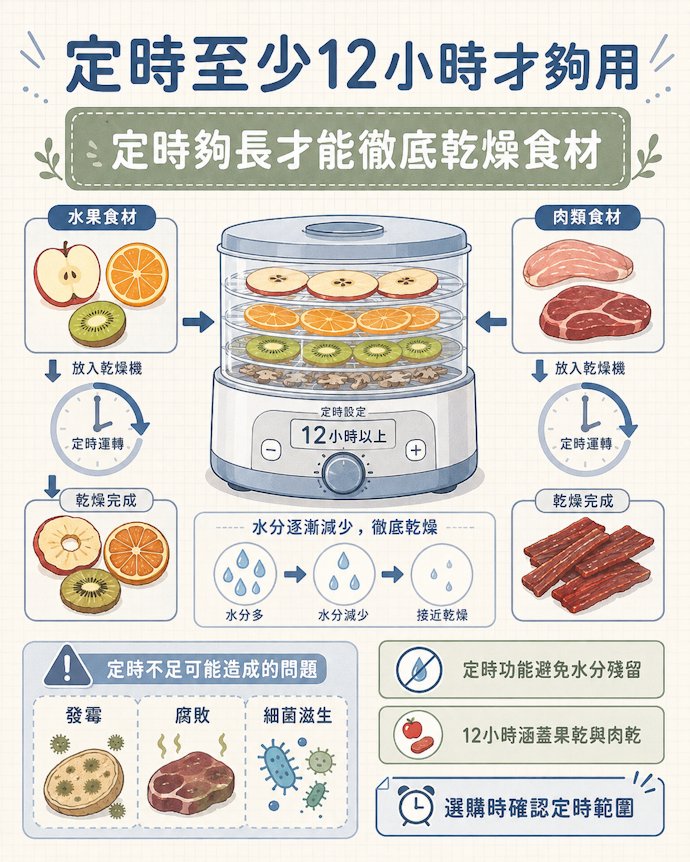 必備定時功能且應有12小時起跳