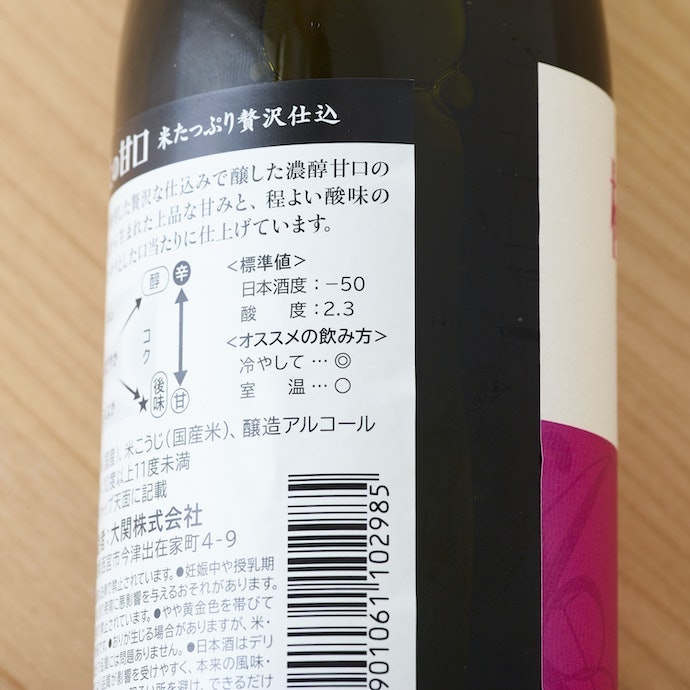 偏好甘口者建議選擇日本酒度為負值的酒款