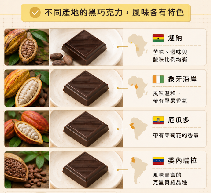 依風味和香氣偏好挑選產地