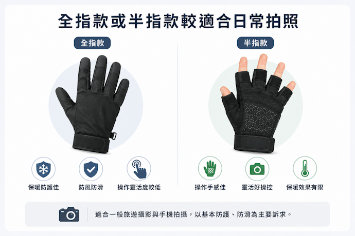 全指款或半指款較適合日常拍照