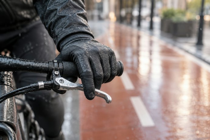 長途雨騎選3層防水膜結構,且指縫縫線越少越好