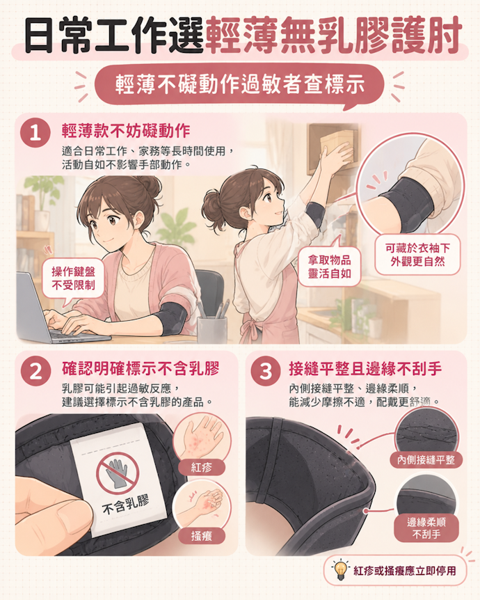 日常工作或乳膠過敏者選輕薄無乳膠款