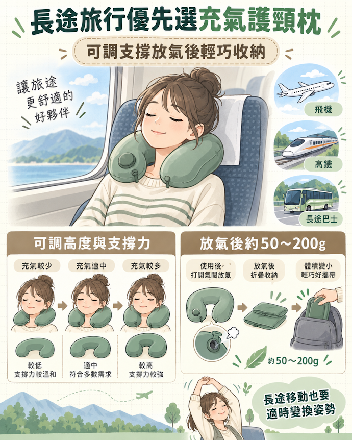 長途旅行以充氣類型為優先