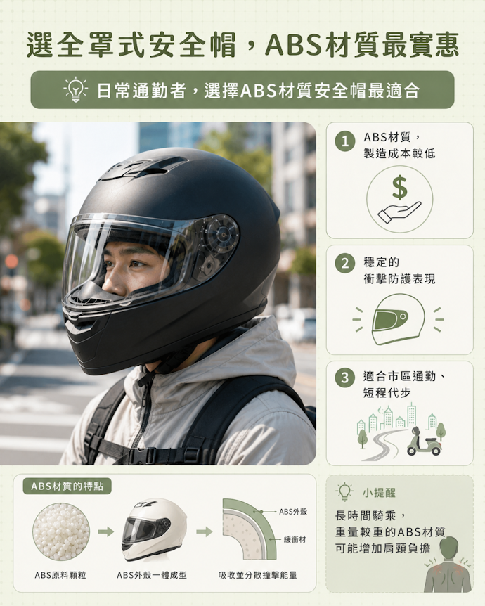 日常通勤選防護力及價格兼備的ABS即可