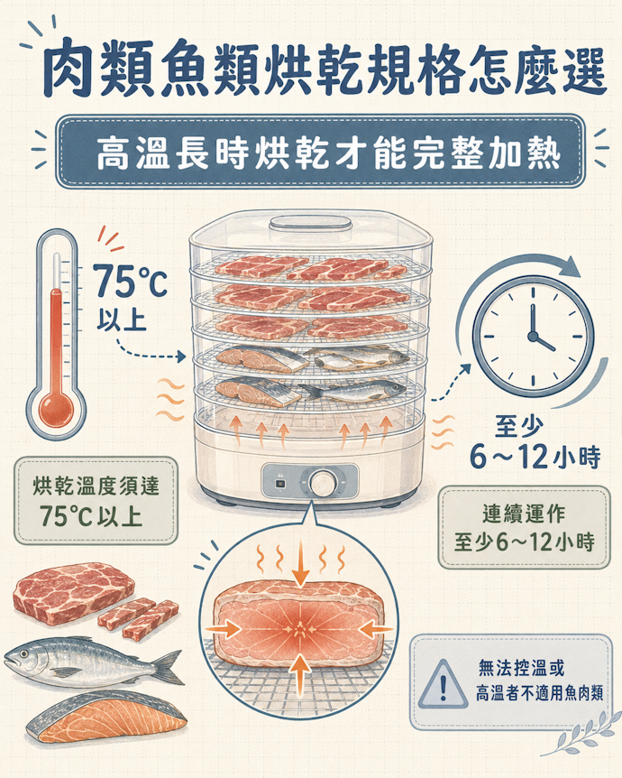 肉類或魚類推薦75°C以上