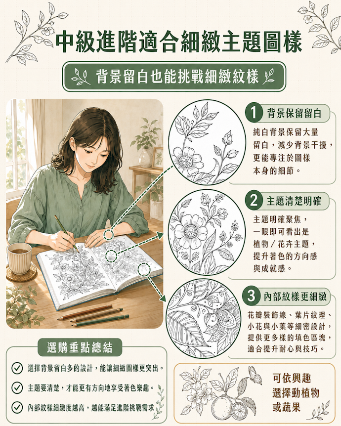 中級進階:適合主題明顯、但內部更細緻的款式